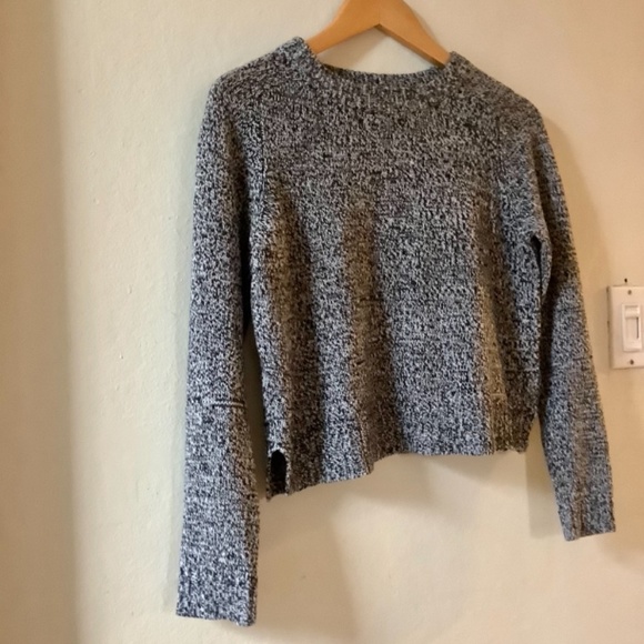 Heathered Grey Knit Sweater, Slightly Cropped - Picture 2 of 5